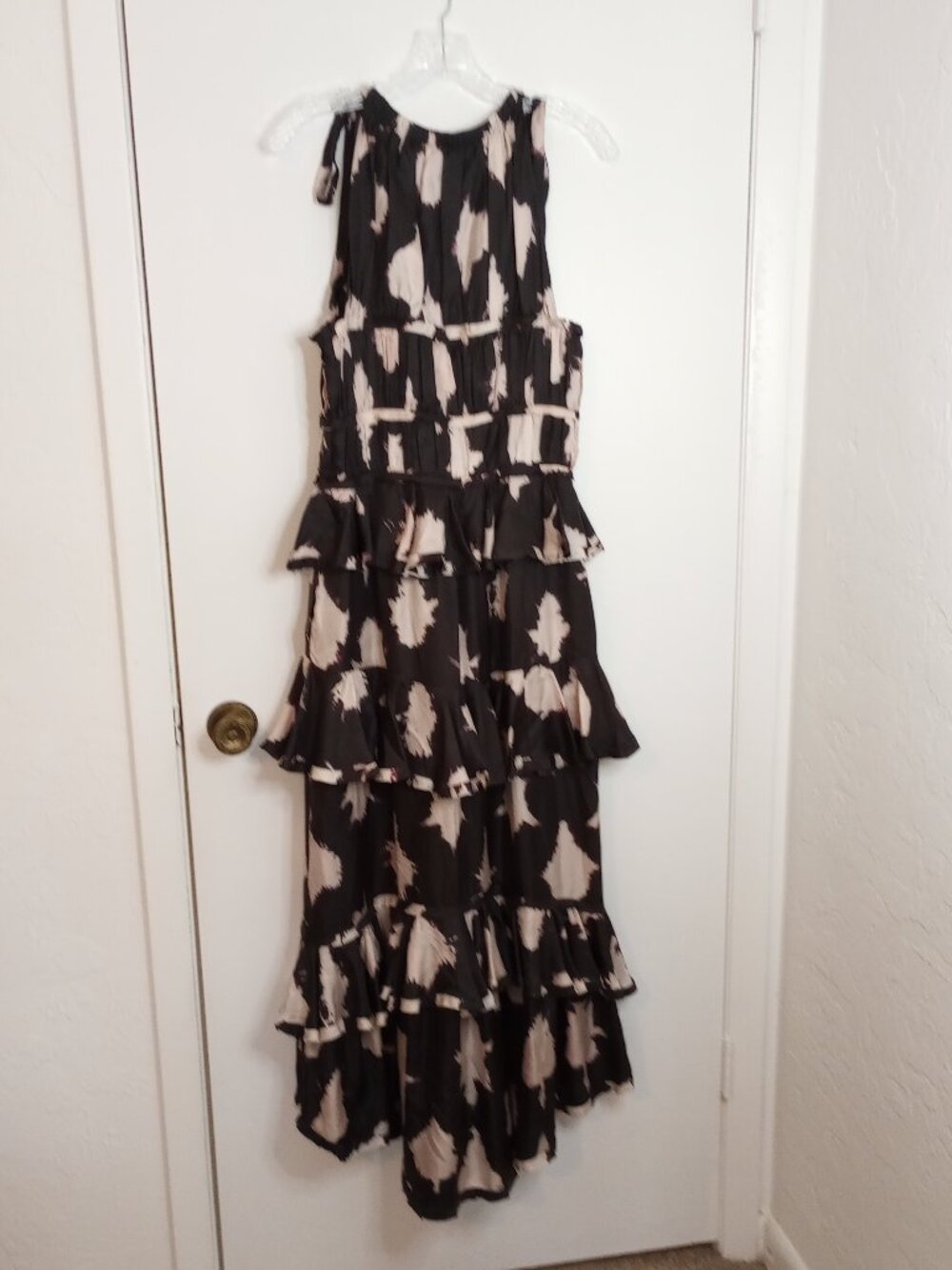 Ulla Johnson Serafina Noir Blur Tiered Silk Gown - Picture 14 of 17